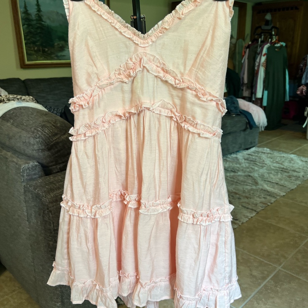 miami Soft Light Pink Ruffle Top